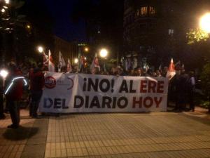 Concentración en Badajoz durante la Huelga del Diario HOY